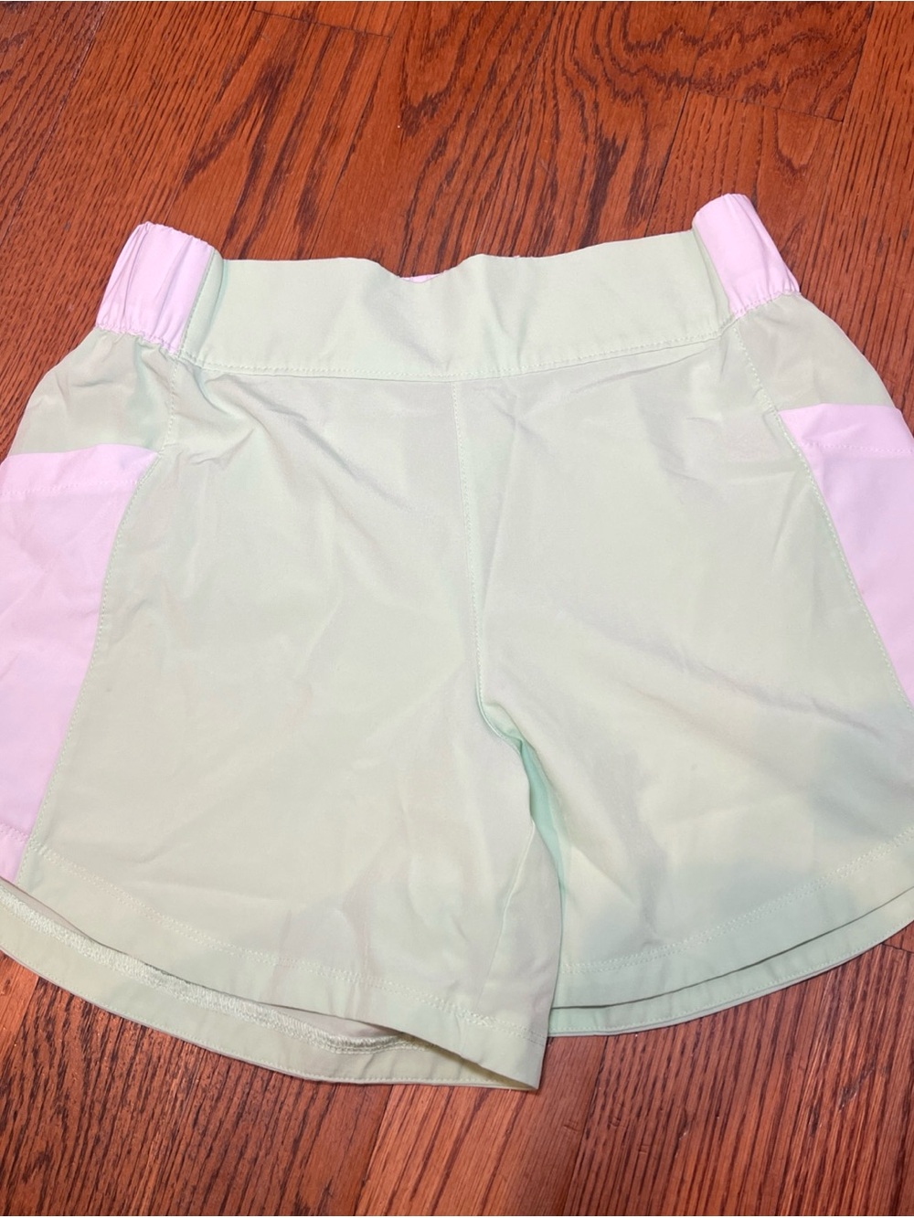 Mint Green Athletic Shorts with White Side Panels